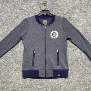 US Soccer Jacket Womens Medium Navy Blue French Terry  Ribbed Full Zip New Era